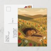 Mooie Dag van de marmot | Lente of Winter Gedicht Briefkaart (Voorkant / Achterkant)