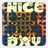 Mooie dag vierkante sticker (Voorkant)