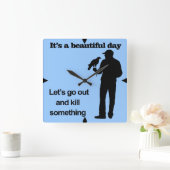 Mooie dag voor de valkerij vierkante klok (Huis)