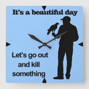 Mooie dag voor de valkerij vierkante klok