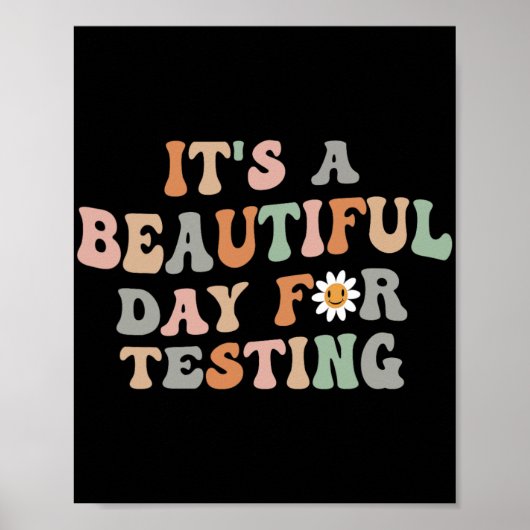Mooie dag voor testdag Groovy Teacher Poster (Voorkant)