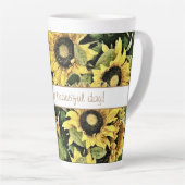 Mooie dag zonnebloem latte Mok (Rechterhoek)