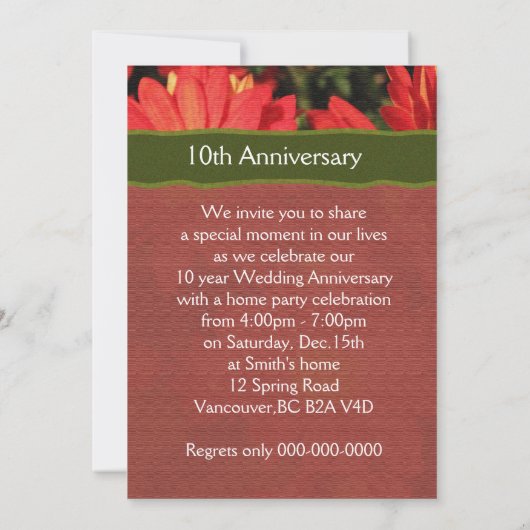 mooie dagerenkampen voor bloemen. kaart (Achterkant)