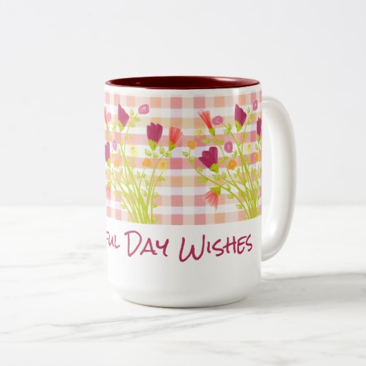 Mooie dagwensen voor elke gelegenheid tweekleurige koffiemok (Voorkant rechts)