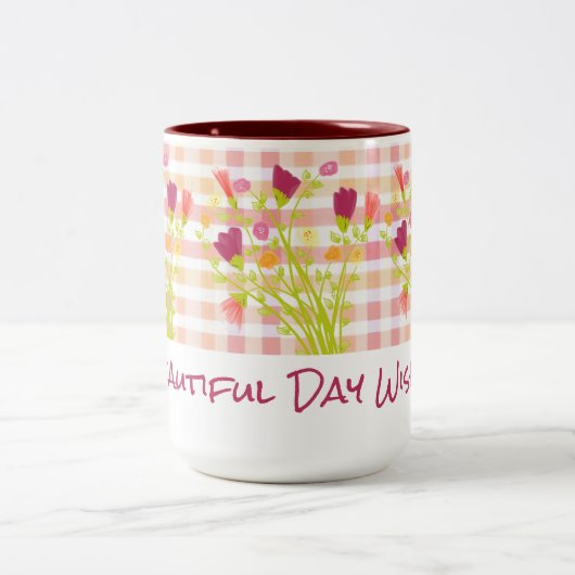 Mooie dagwensen voor elke gelegenheid tweekleurige koffiemok (Center)