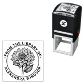 Mooie Dahlia Bloei Bloem Bibliotheek Boek Naam Zelfinktende Stempel (In situ)