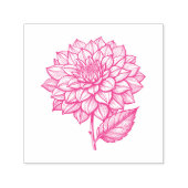 Mooie Dahlia Bloei Bloem Botanische Lijn Kunst Zelfinktende Stempel (Design)