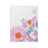 Mooie Daisies aangepaste monogram notepads Notitieblok (Linkerzijde)