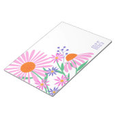 Mooie Daisies aangepaste monogram notepads Notitieblok (Schuin)