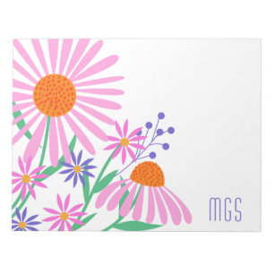 Mooie Daisies aangepaste monogram notepads Notitieblok