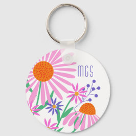 Mooie Daisies aangepaste monogram sleutelketens Sleutelhanger