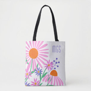 Mooie Daisies aangepaste monogram zakken Tote Bag