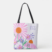 Mooie Daisies aangepaste monogram zakken Tote Bag (Achterkant)
