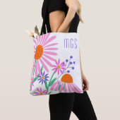 Mooie Daisies aangepaste monogram zakken Tote Bag (Dichtbij)