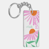 Mooie Daisies aangepaste naam sleutelhanger (Voorkant Links)