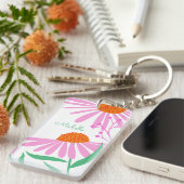 Mooie Daisies aangepaste naam sleutelhanger (Voorkant Rechts)