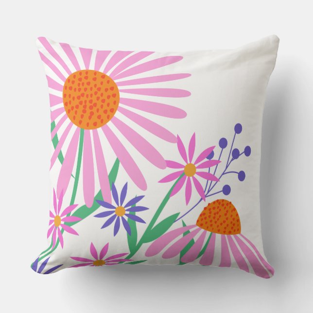 Mooie Daisies, aangepaste naam werpt kussens (Voorkant)