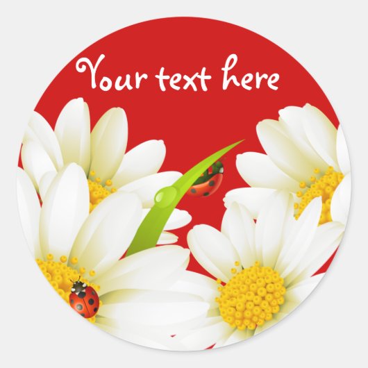 Mooie Daisies en Ladybugs Stickers (Voorkant)