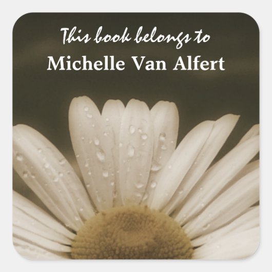 Mooie Daisy Flower Book Sticker (Voorkant)