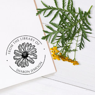 Mooie Daisy Flower Custom Floral Library Boek Rubberstempel