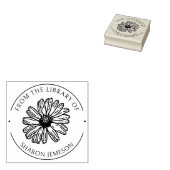Mooie Daisy Flower Custom Floral Library Boek Rubberstempel (Gestempeld)