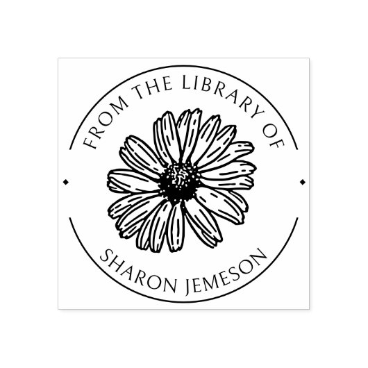 Mooie Daisy Flower Custom Floral Library Boek Rubberstempel (Afrduk)