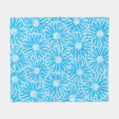 Mooie Daisy Flower, Halftone Illustratie Fleece Deken (Voorkant (Horizontaal))