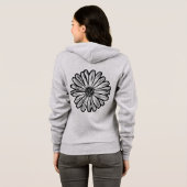 Mooie Daisy Flower, Halftone Illustratie Hoodie (Achterkant volledig)