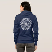 Mooie Daisy Flower, Halftone Illustratie Hoodie (Achterkant volledig)