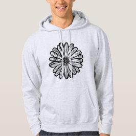 Mooie Daisy Flower, Halftone Illustratie Hoodie