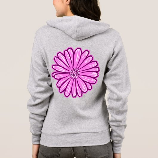 Mooie Daisy Flower, Halftone Illustratie Hoodie (Achterkant)