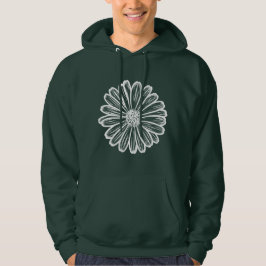 Mooie Daisy Flower, Halftone Illustratie Hoodie