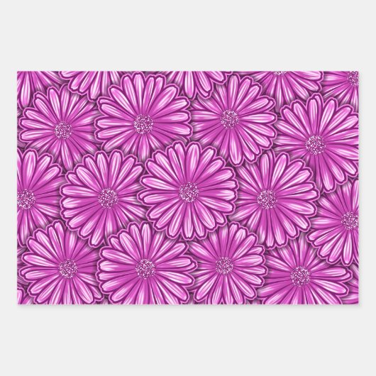 Mooie Daisy Flower Halftone Illustratie Inpakpapier Vel (Voorkant)