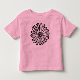 Mooie Daisy Flower, Halftone Illustratie Kinder Shirts