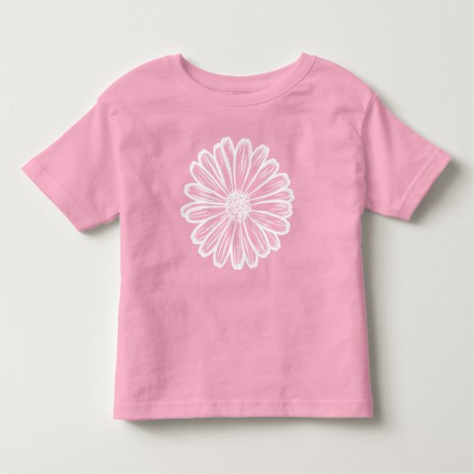 Mooie Daisy Flower, Halftone Illustratie Kinder Shirts (Voorkant)