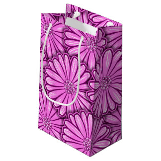 Mooie Daisy Flower Halftone Illustratie Klein Cadeauzakje