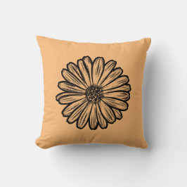 Mooie Daisy Flower, Halftone Illustratie Kussen