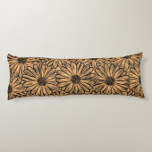 Mooie Daisy Flower, Halftone Illustratie Lichaamskussen (Achterkant)