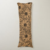 Mooie Daisy Flower, Halftone Illustratie Lichaamskussen (Voorkant Verticaal)