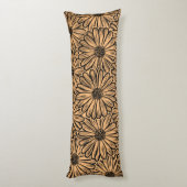 Mooie Daisy Flower, Halftone Illustratie Lichaamskussen (Achterkant (Verticaal))