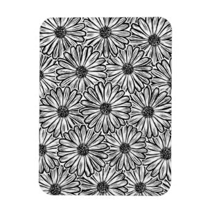 Mooie Daisy Flower, Halftone Illustratie Magneet
