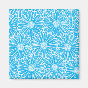 Mooie Daisy Flower, Halftone Illustratie Magneet