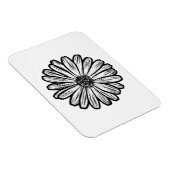 Mooie Daisy Flower, Halftone Illustratie Magneet (Rechterzijde)