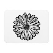 Mooie Daisy Flower, Halftone Illustratie Magneet (Horizontaal)