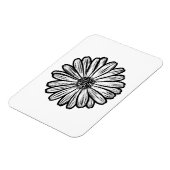 Mooie Daisy Flower, Halftone Illustratie Magneet (Linkerzijde)