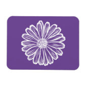 Mooie Daisy Flower, Halftone Illustratie Magneet (Horizontaal)