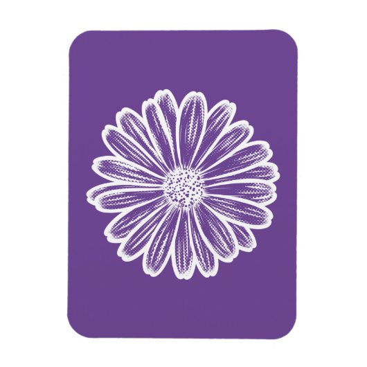 Mooie Daisy Flower, Halftone Illustratie Magneet (Verticaal)