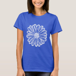 Mooie Daisy Flower, Halftone Illustratie T-shirt