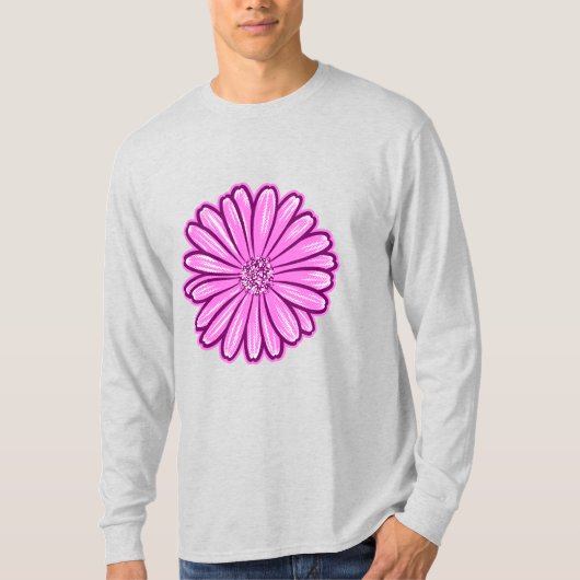 Mooie Daisy Flower, Halftone Illustratie T-shirt (Voorkant)