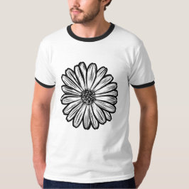 Mooie Daisy Flower, Halftone Illustratie T-shirt